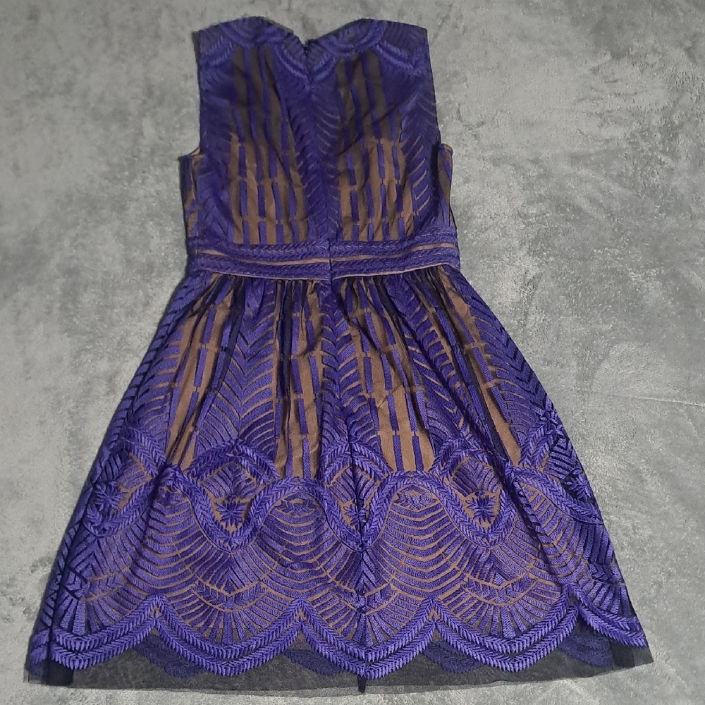 BCBGMaxAzria Navy Patterned Midi Dress - Picture 9 of 16